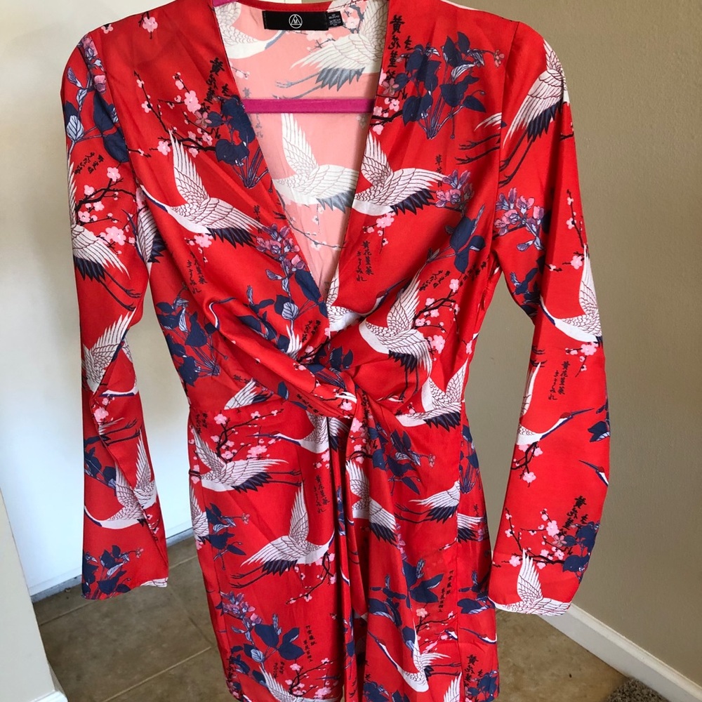 Red Long Sleeve Missguided Dress